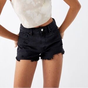 pacsun black distressed high rise festival shorts